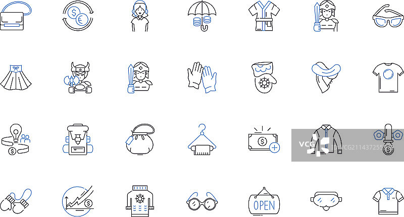 旅游业线性图标合集图片素材