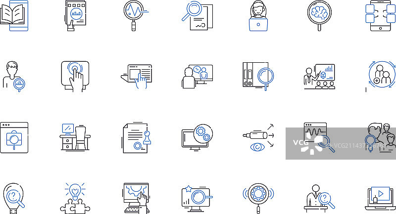 线条描摹图标合集：检测与追踪图片素材