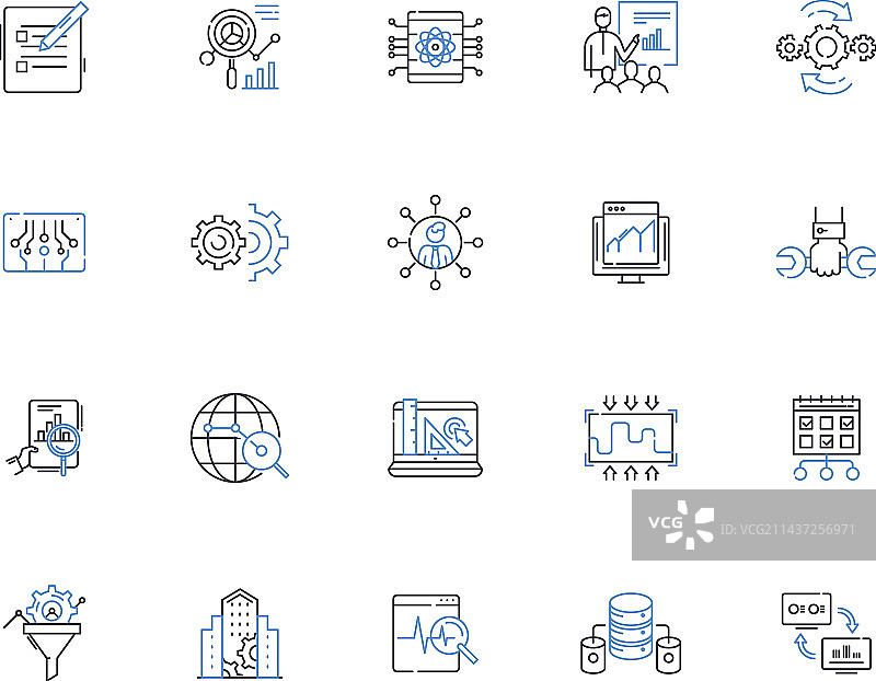 字体选择线性图标合集图片素材