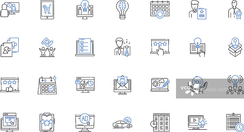 市场细分线性图标合集图片素材