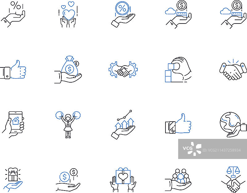 美甲抛光钉子线性图标合集图片素材