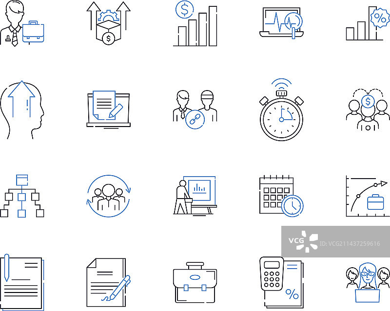 组织行为线性图标集合图片素材