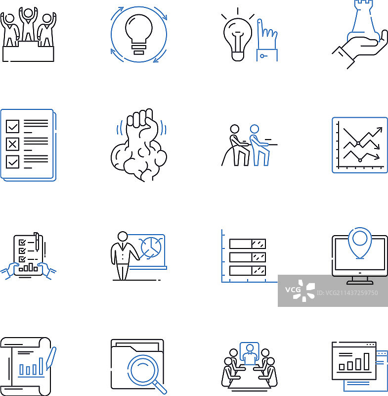 风险发展线性图标合集图片素材