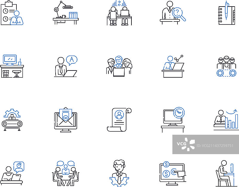 工作区区域线性图标合集图片素材