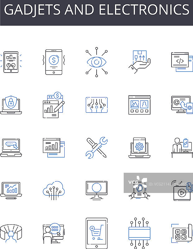 电子产品系列线性图标图片素材