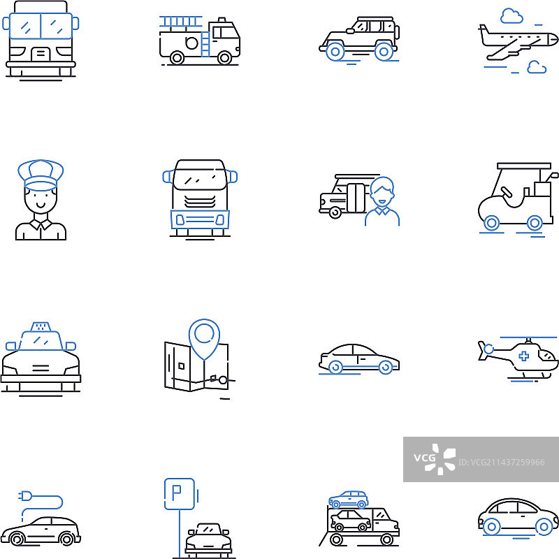 货运配送线性图标合集图片素材