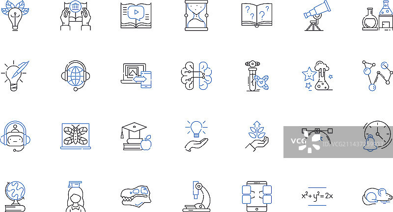 诊所医疗健康线性图标合集图片素材