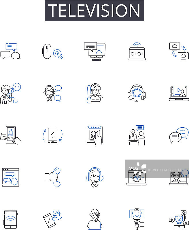 电视线性图标合集（手机、平板电脑）图片素材