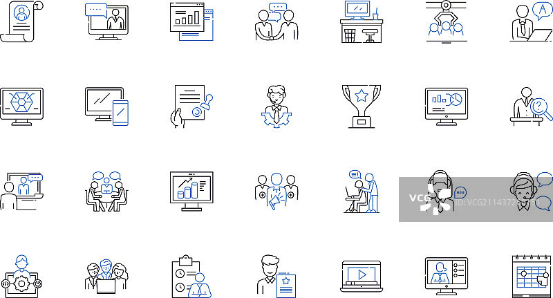 机构人员层级线性图标合集图片素材