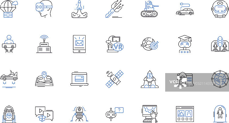 移动应用线性图标合集图片素材