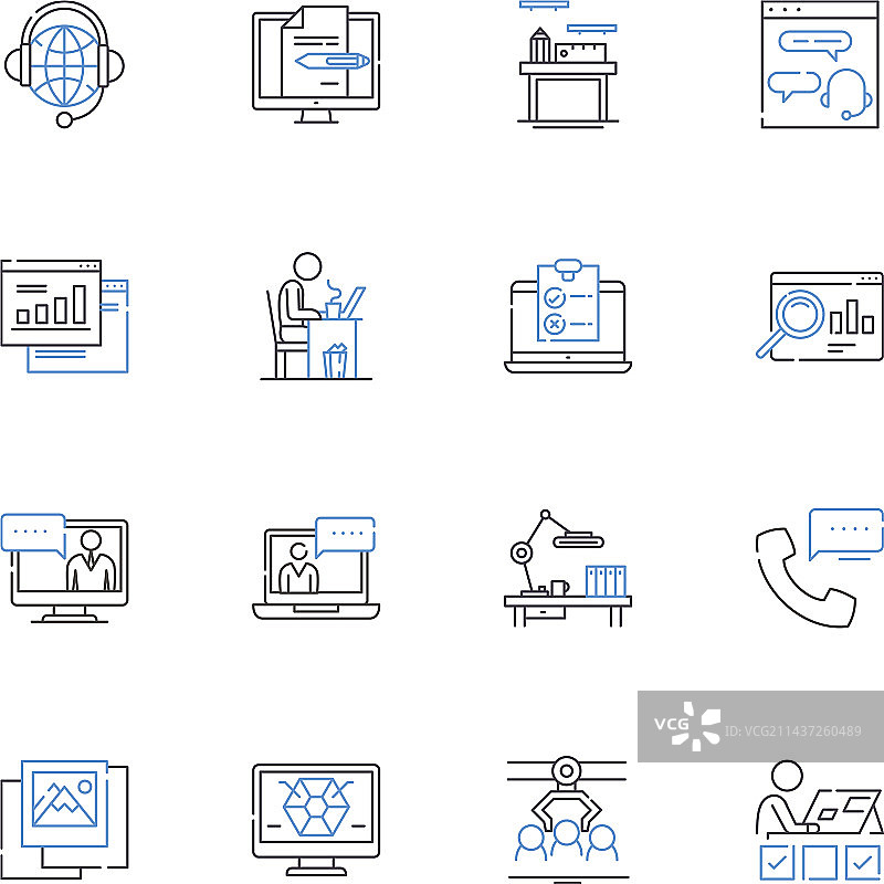 实施集成线条图标集合图片素材