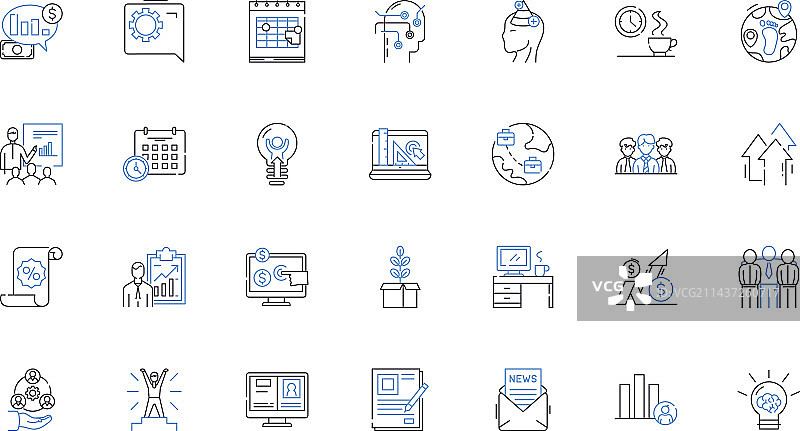 判决书线条图标合集图片素材