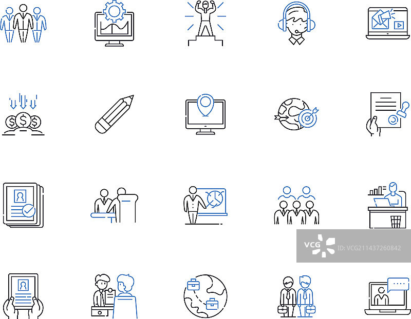 内容创作者线性图标合集图片素材