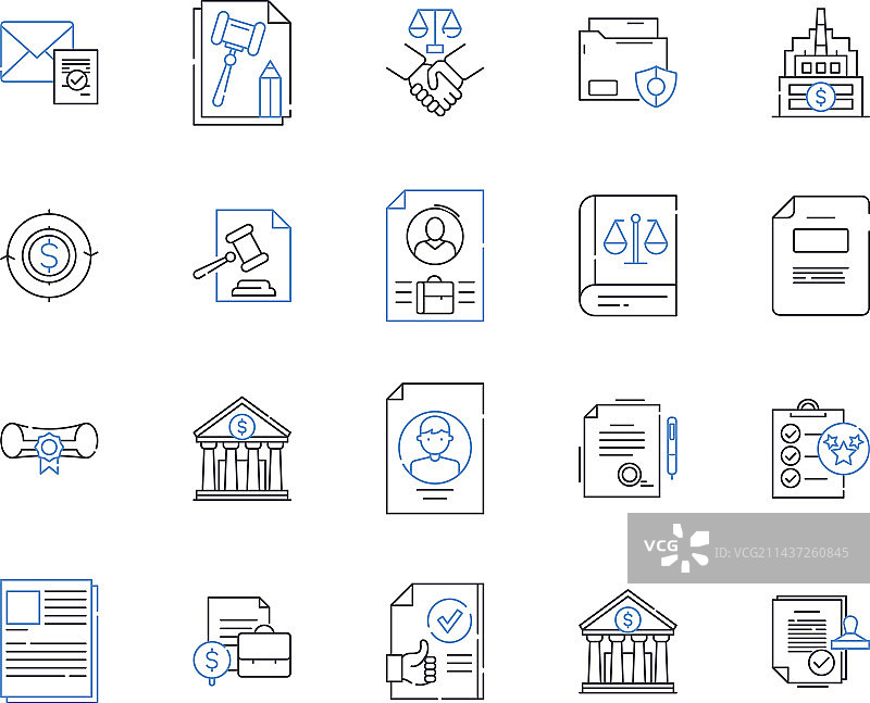 公司治理线性图标合集图片素材