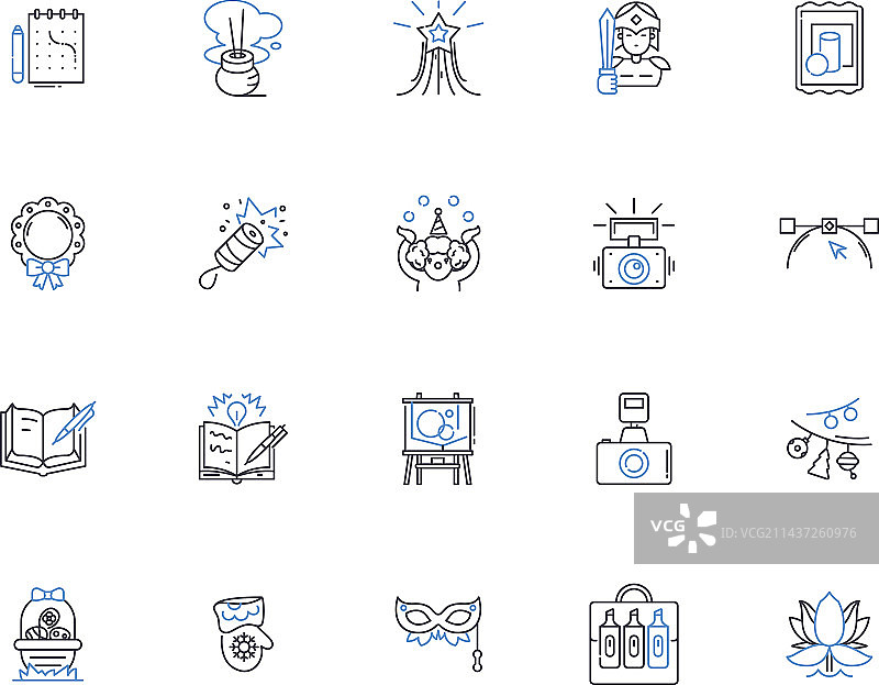 奇特线性图标合集图片素材