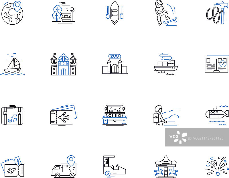 流浪者线条图标波西米亚风合集图片素材