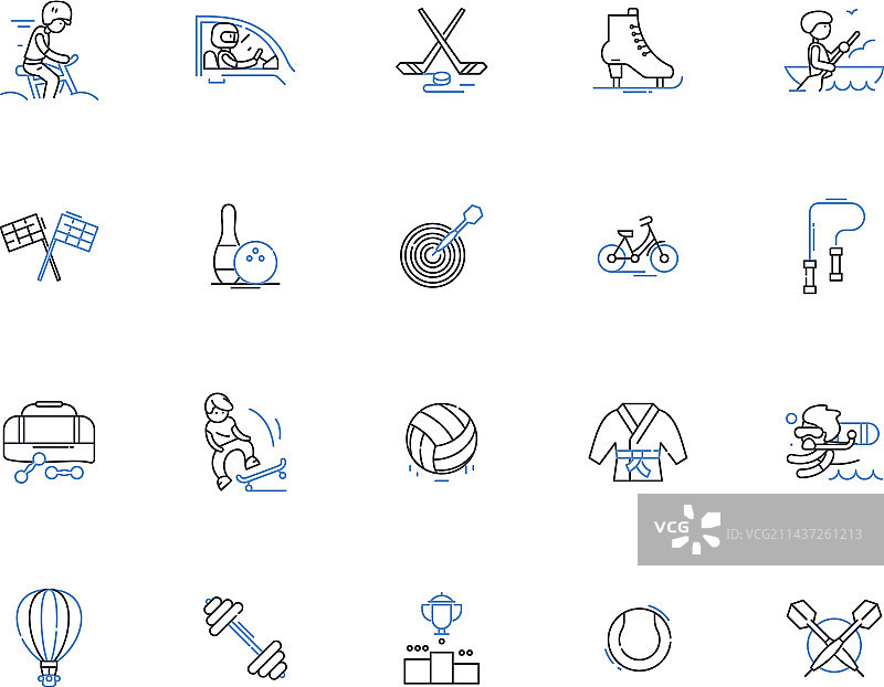 钻井石油平台设备线性图标合集图片素材