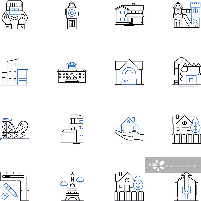 宽敞舒适的公寓图标合集图片素材