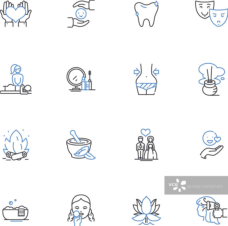 美容中心线性图标合集图片素材