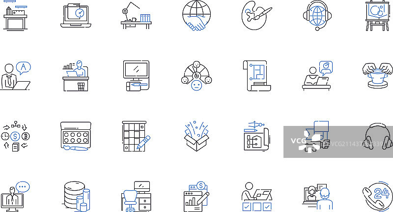 单人运营线性图标合集图片素材