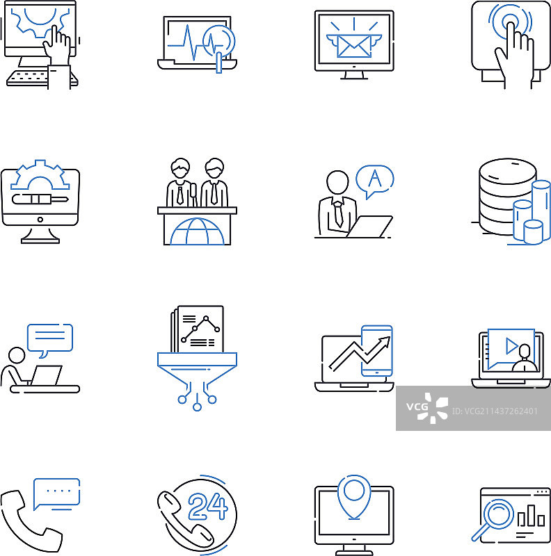 贸易展览会线性图标合集图片素材