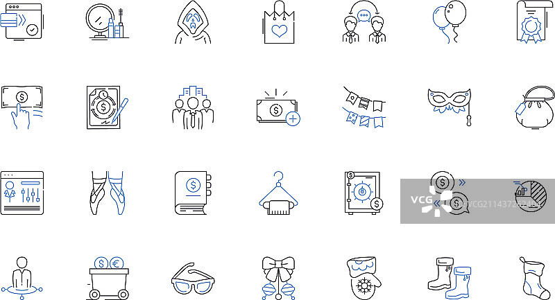 花店线性图标系列：花束图片素材