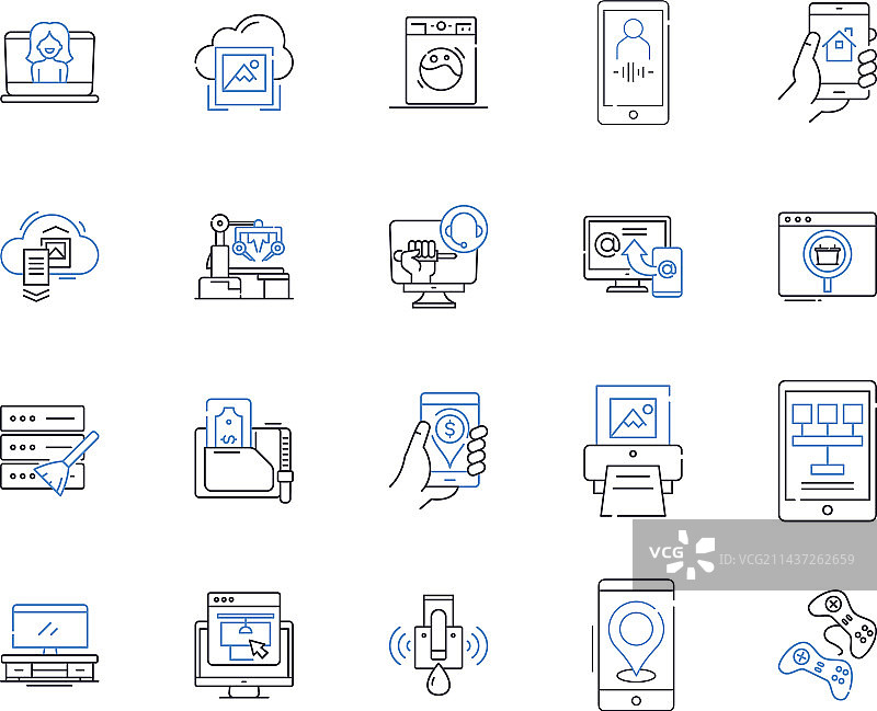 工具和器皿线性图标集合图片素材