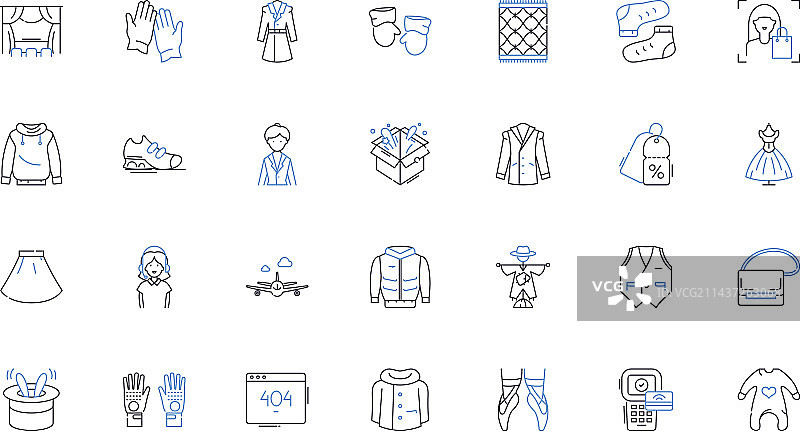 别致的时尚精品店线性图标合集图片素材