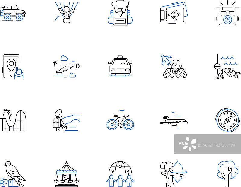 增长进度条线性图标合集图片素材