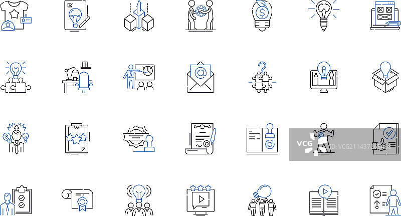 背书线性图标集合图片素材