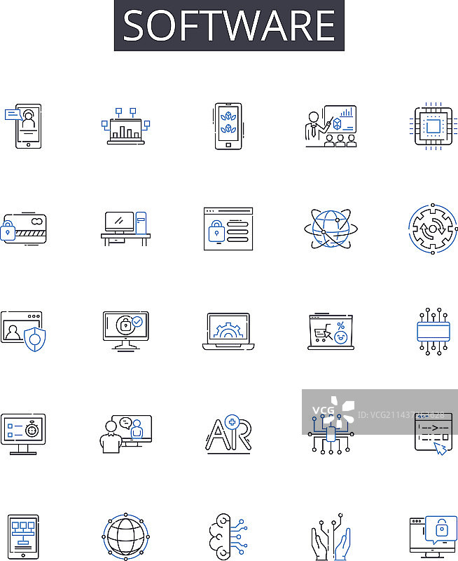软件线性图标硬件合集图片素材