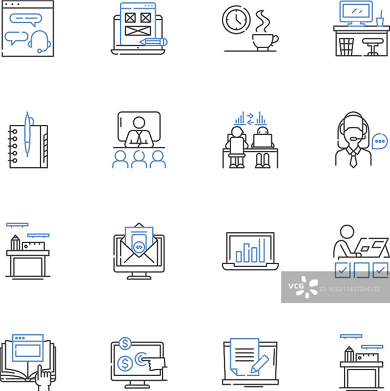 责任领域线性图标合集图片素材
