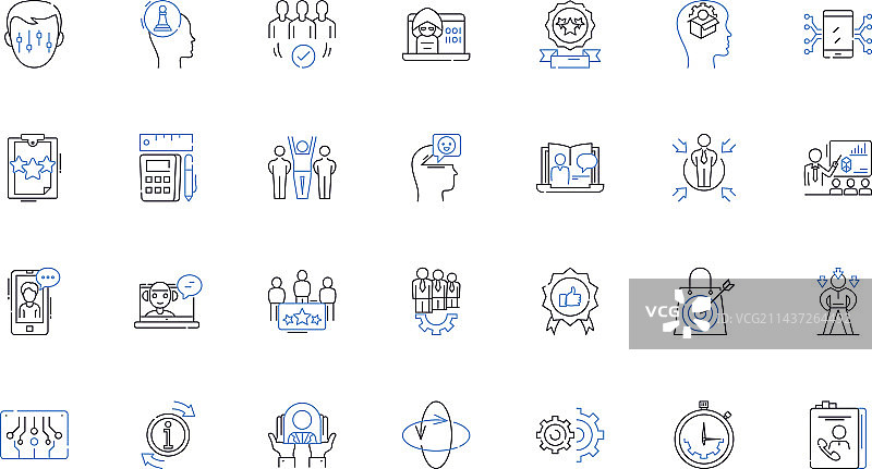 商业交易线性图标合集图片素材