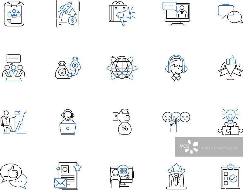 炒作线性图标合集图片素材