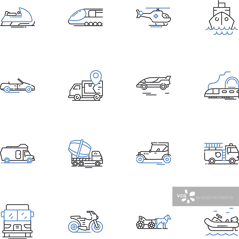 智能手机科技产品线性图标合集图片素材