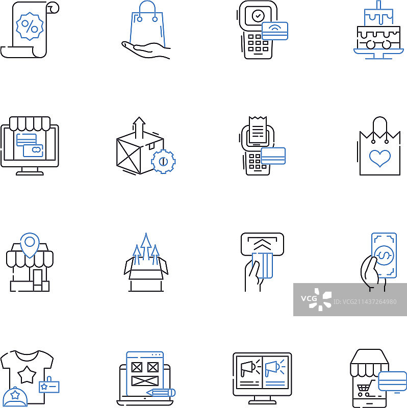 引领潮流的线性图标合集图片素材