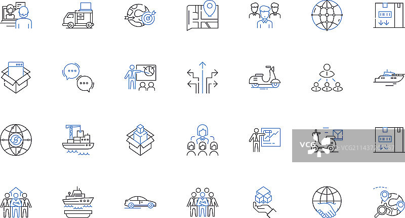 供应线图标集合部署图片素材