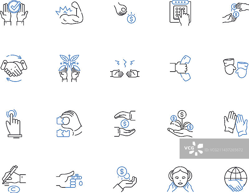 四肢线性图标合集图片素材