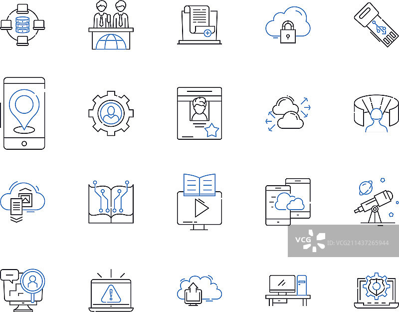 无线设备线性图标合集蓝牙图片素材