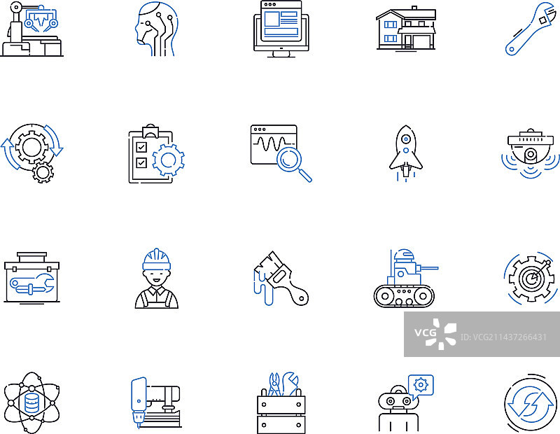 木工线条图标合集图片素材