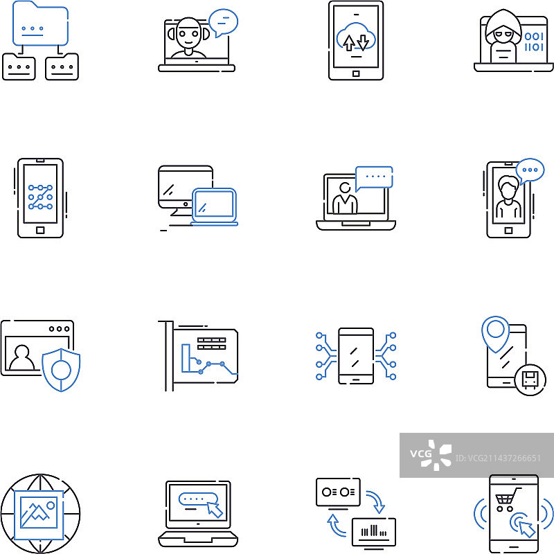 移动应用线性图标合集设计图片素材