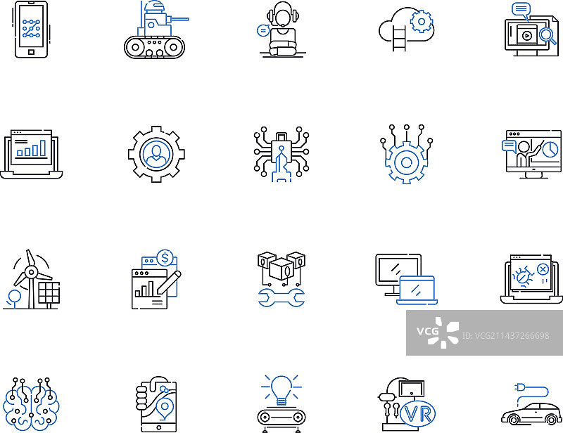 系统化线性图标合集图片素材