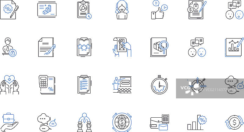 区块链数字货币线性图标合集图片素材