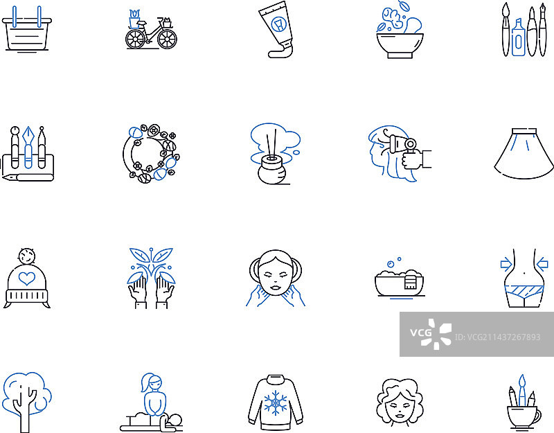 幸福睡眠线条图标系列图片素材