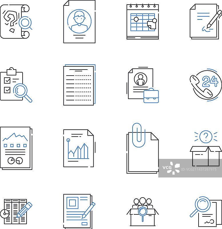 数据组织线图标集合图片素材