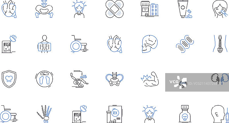 综合医学线性图标合集图片素材
