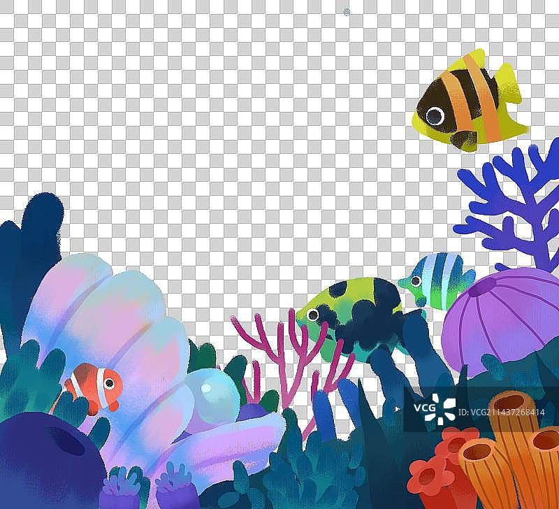 免扣海洋植物元素图片素材