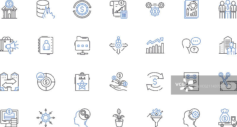 批发供应商线条图标合集图片素材