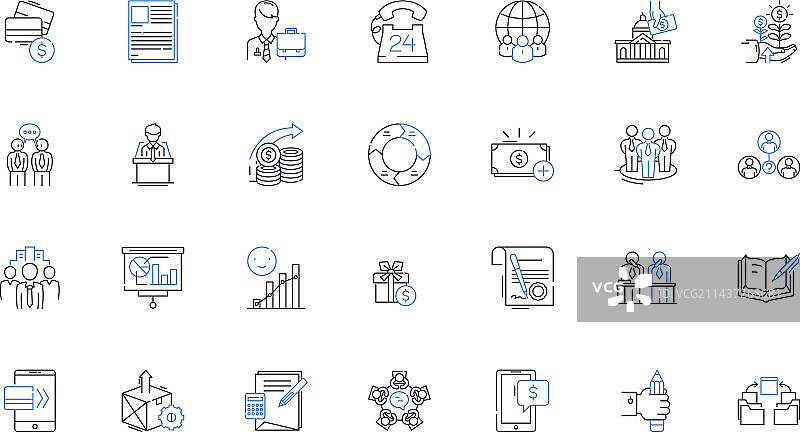 投资组合管理线性图标合集图片素材