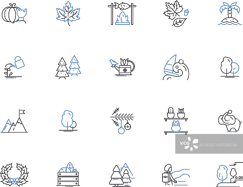 全景景观线条图标合集图片素材